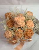 Caixa Ursinho com Flores de Cera e Bombons